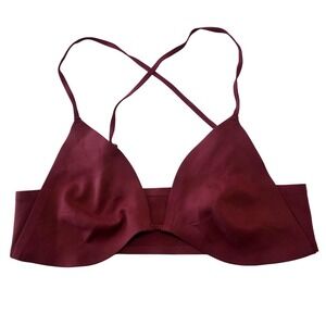 Intimately Free People Haiden Halter Bralette Burgundy Strappy Back Women Size L